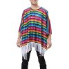 Cinco de Mayo Fiesta Serape Poncho Costume Mexican Fiesta Event Adult Costume Accessory Traditional Ponchos Cape