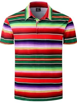 Men's American Patriotic Flag Pride Day Golf Polo Short Sleeve Shirt