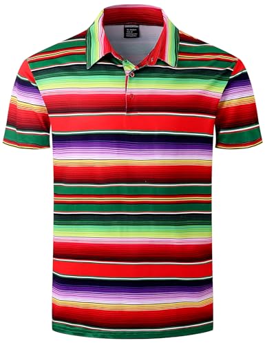 Men's American Patriotic Flag Pride Day Golf Polo Short Sleeve Shirt