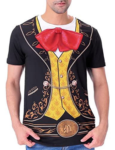 Men's Mariachi T-Shirts Graphic Short Sleeve Mexican Fiesta Costume