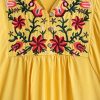 Summer Dress V Neck Mexican Embroidered Peasant Women's Dressy Tops Blouses