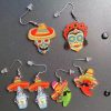 9 Pairs Cinco De Mayo Earrings for Women Mexican Fiesta Earrings Set Funny Pepper Racket Rainbow Horse Hat Cactus Guitar Chili