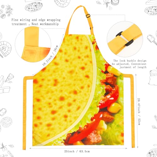 Taco Costume Funny Food Costume Unisex Adult Taco Hat Mexican Taco Apron Hang Neck Apron Halloween Food Festival