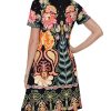 Summer Dresses for Women Casual Tshirt Short Sleeve Floral Sundress Beach Cover Ups with Pockets