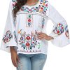 Women's Summer Boho Embroidery Mexican Bohemian Tops Shirt Tunic