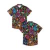 Funny Neon Hawaiian Shirt for Men Button Down Tropical Beach Aloha Shirt Summer Holiday Glow Party Outfits