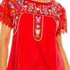 Women Traditional Puebla Mexican Embroidered Blouse