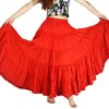 Women's Cotton 5 Tiered A Line Pleated Maxi Skirt Long Boho Gypsy Dance Skirts