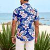 Mens Hawaiian Shirt Short Sleeve Button Down Shirts Tropical Summer Beach Shirts Casual Floral Aloha Shirts