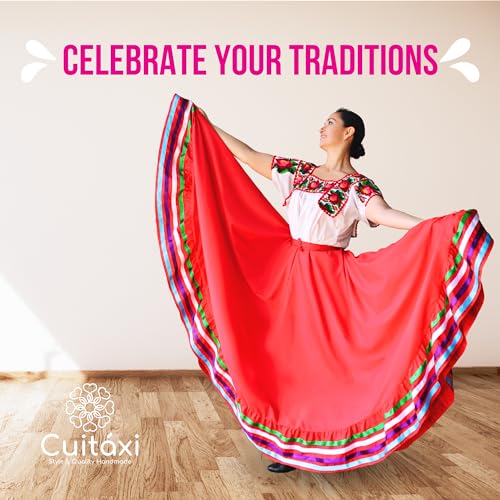 Authentic Mexican Skirt for Women Traditional Made by Original Mexican Artisans in Guerrero Folklorico Dress folklorico Skirt