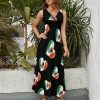 Mexican Flag Heart Womens Casual Sleeveless Dress Maxi Long Beach Dress Sundress