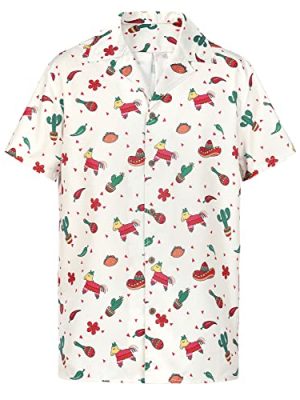80s 90s Hawaiian Shirts for Men - Funny Retro Short Sleeve Button Down Outfit Top for Themed Party Disco Summer Beach