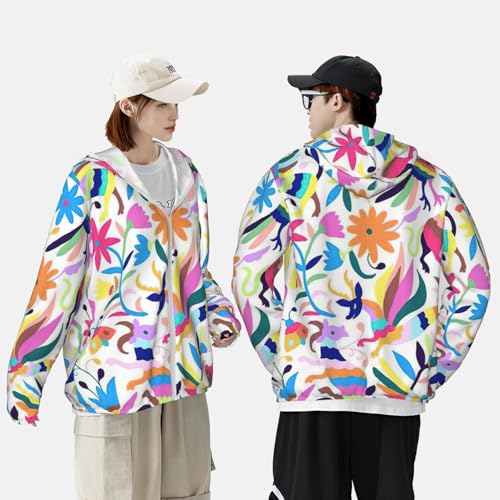 Mexican Otomi Animals Print Men's/Women's Lightweight Sun Protection Shirt -Long Sleeve Athletic Top