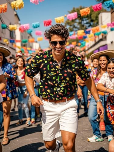 Men's Cinco De Mayo Shirt Funny Short Sleeve Button Down Mexican Shirts