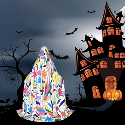 Mexican Otomi Animals Hooded cape, fit for role-playing, stage costumes, winter activities, and casual wear