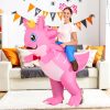 Inflatable Axolotl Costume for Kids Adult, Funny Halloween Ride on Axolotl Blow Up Costumes with Headband for Women