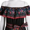 Womens Mexican Fiesta Dress Cinco De Mayo Spanish Cuban Dress with Belt