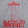 Mens Cinco De Meow Funny Sarcastic Cat Mexican Sombrero T Shirt