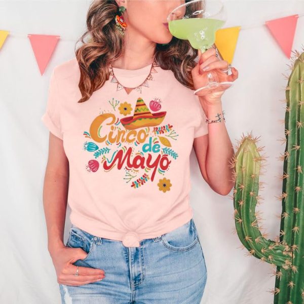 Cinco De Mayo Shirt for Women Mexican Sombrero T-Shirt Funny Mexican Fiesta Party Short Sleeve Tee Top